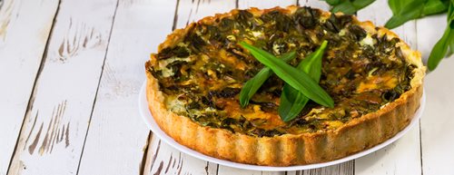 Recept na bezlepkový quiche s medvedím cesnakom