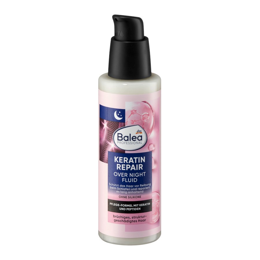 Nočný fluid na poškodené vlasy Keratin Repair Over Night, 100 ml od Balea
