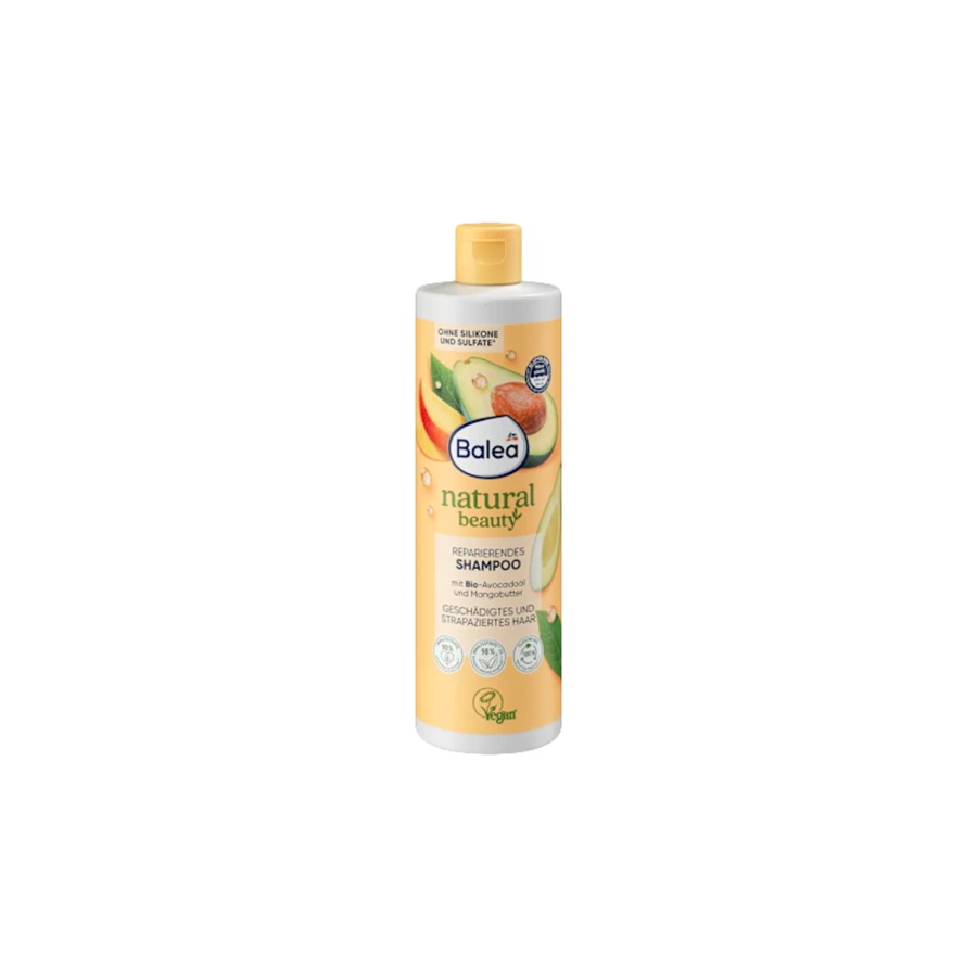 Obnovujúci šampón na vlasy natural beauty s bio avokádovým olejom, 400 ml od Balea 