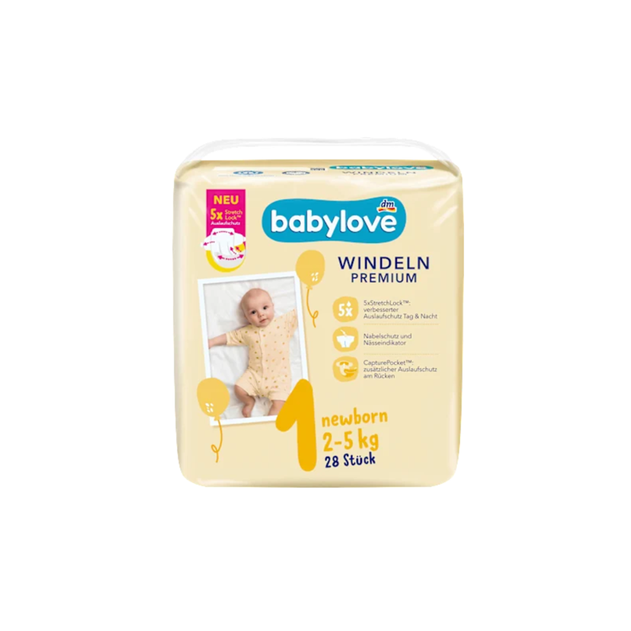 Plienky Premium - veľ. 1 newborn (2-5 kg), 28 ks od babylove