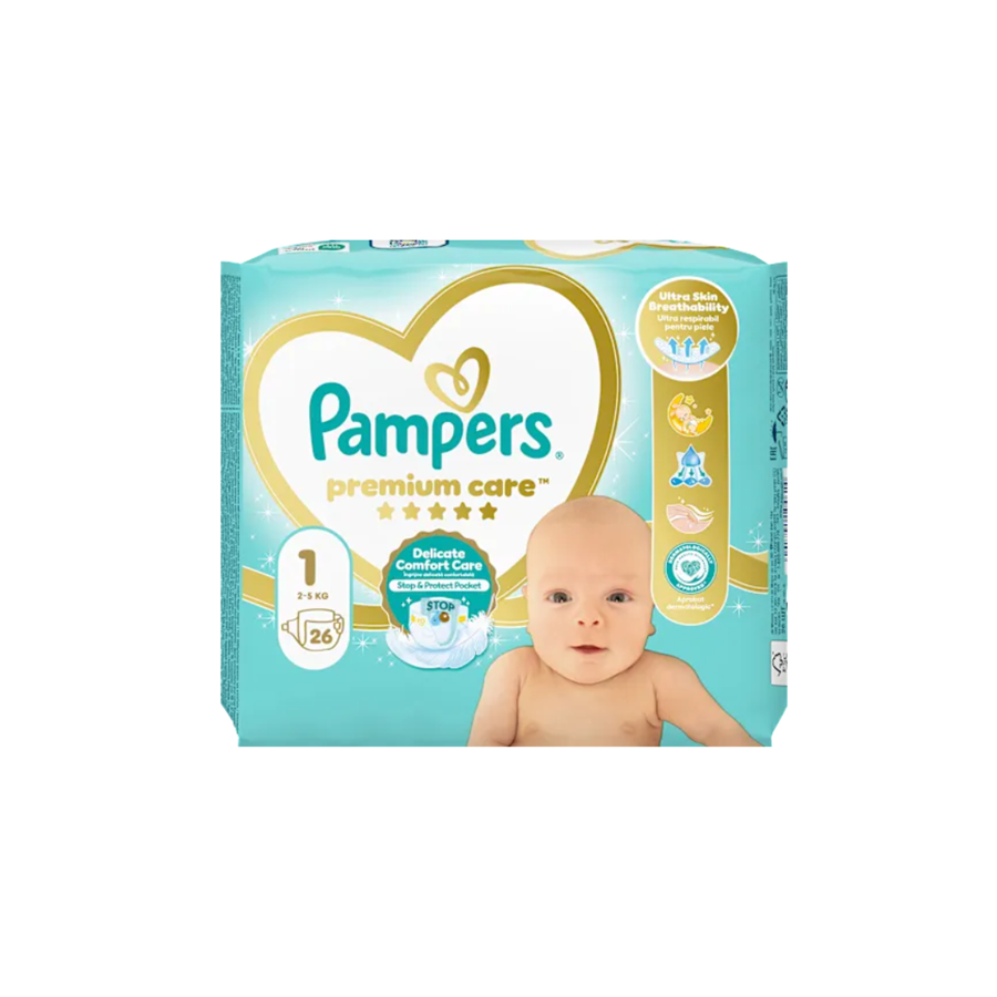Plienky veľkosť 1 (2 - 5 kg), 26 ks od Pampers