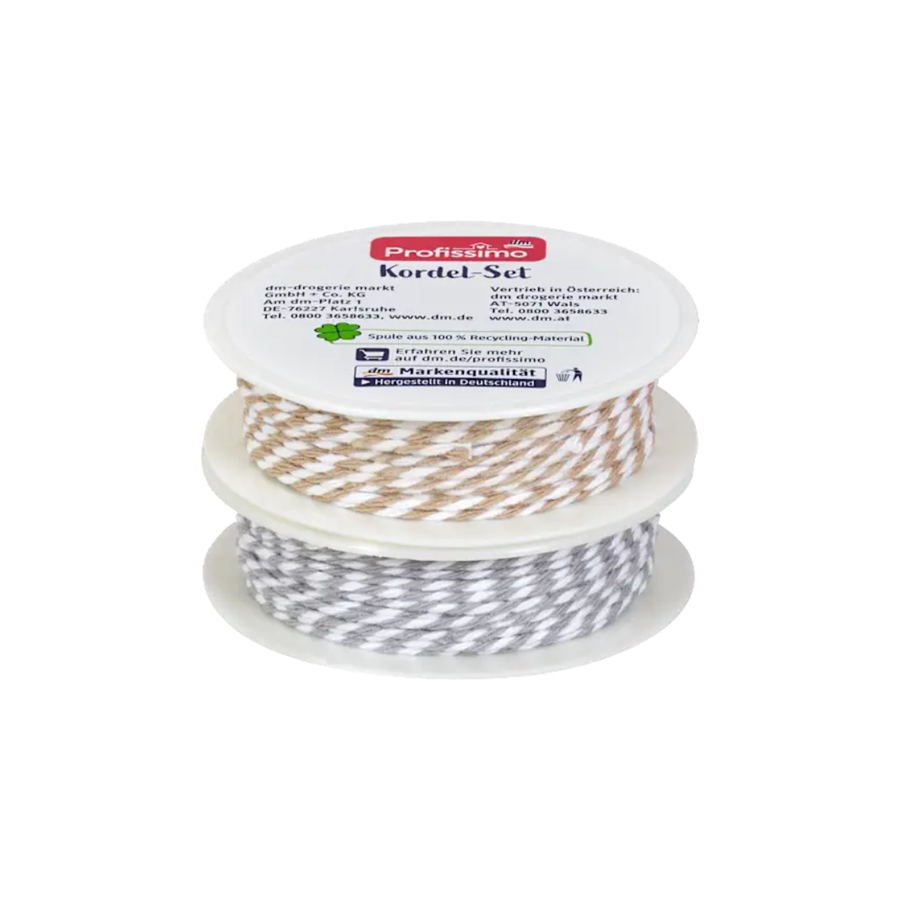 Darčeková stuha - prírodná/biela, biela/sivá, 10 m od Profissimo